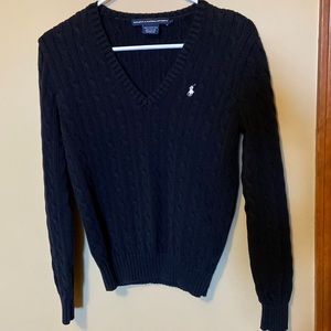Ralph Lauren Sport black V neck sweater size large